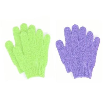 A two-pair pack of exfoliation gloves designed to gently remove dead skin cells, leaving your skin smooth and refreshed.